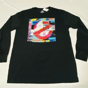 Black Graphic Long Sleeve Men's Shirt